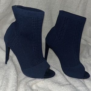 Navy Blue Open toe Boots